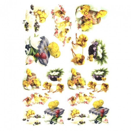 Rice decoupage paper A4 ITD R476 easter chickens