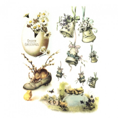 Papier ryżowy do decoupage A4 ITD R477 wielkanocne dekoracje - sklep p