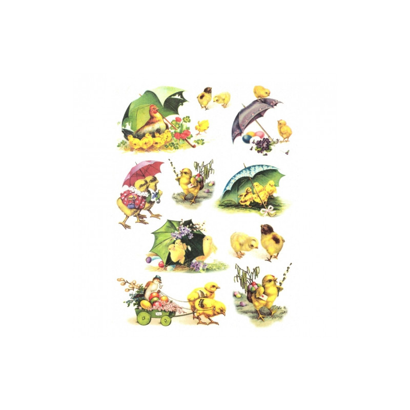 Rice decoupage paper A4 ITD R298 easter chickens