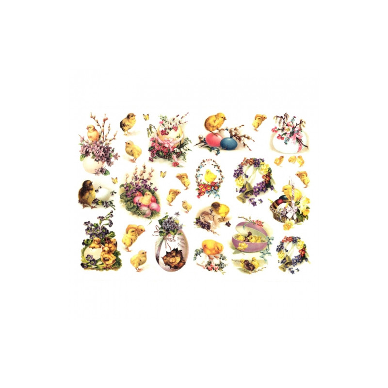 Rice decoupage paper A4 ITD R489 easter chickens