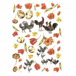 Papier ryżowy do decoupage A4 ITD R074 wielkanoc tulipany - sklep plas