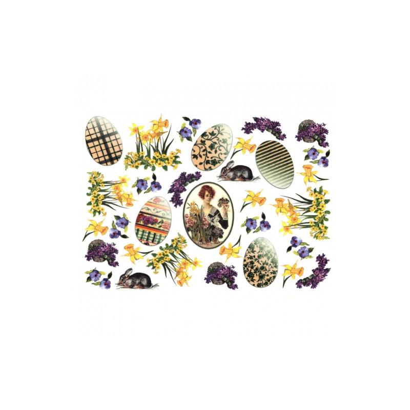 Decoupage Rice Paper A4 ITD R072 easter elements