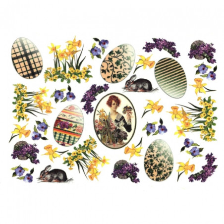 Papier ryżowy do decoupage A4 ITD R072 wielkanocne elementy - sklep pl