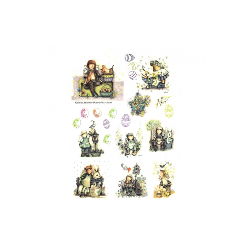 Decoupage Rice Paper A4 ITD R075 easter baby angels