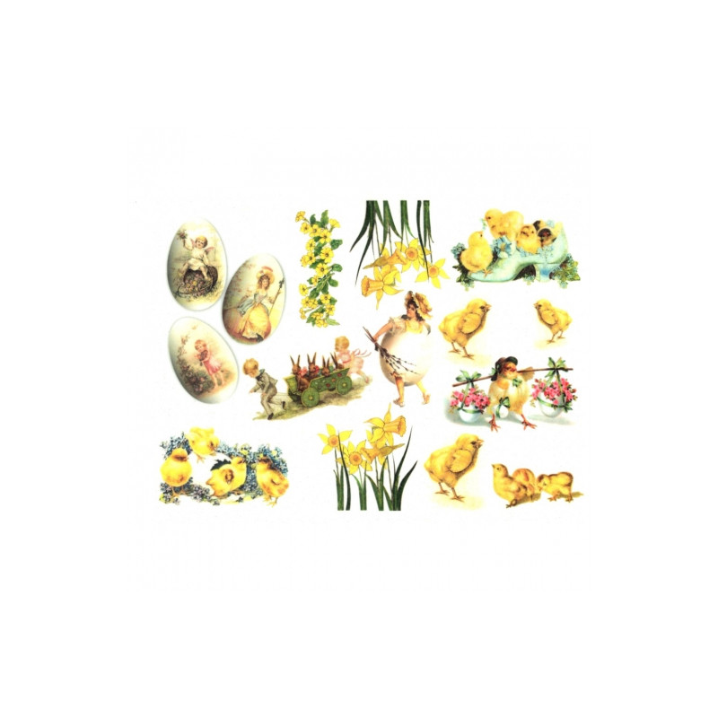 Decoupage Rice Paper A4 ITD R073 easter elements