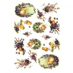 Papier ryżowy do decoupage A4 ITD R299 - sklep plastyczny - szał dla p