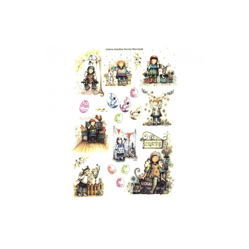 Papier ryżowy do decoupage A4 ITD R076 wielkanoc dziecięce - sklep pla