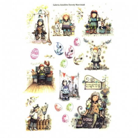 Decoupage Rice Paper A4 ITD R076 children's easter