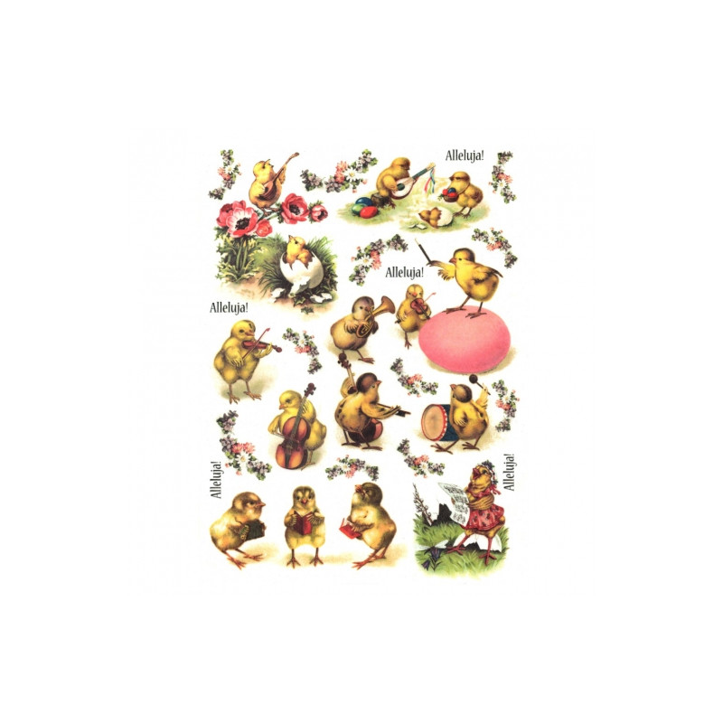 Papier ryżowy do decoupage A4 ITD R284 wielkanoc pisklaki - sklep plas