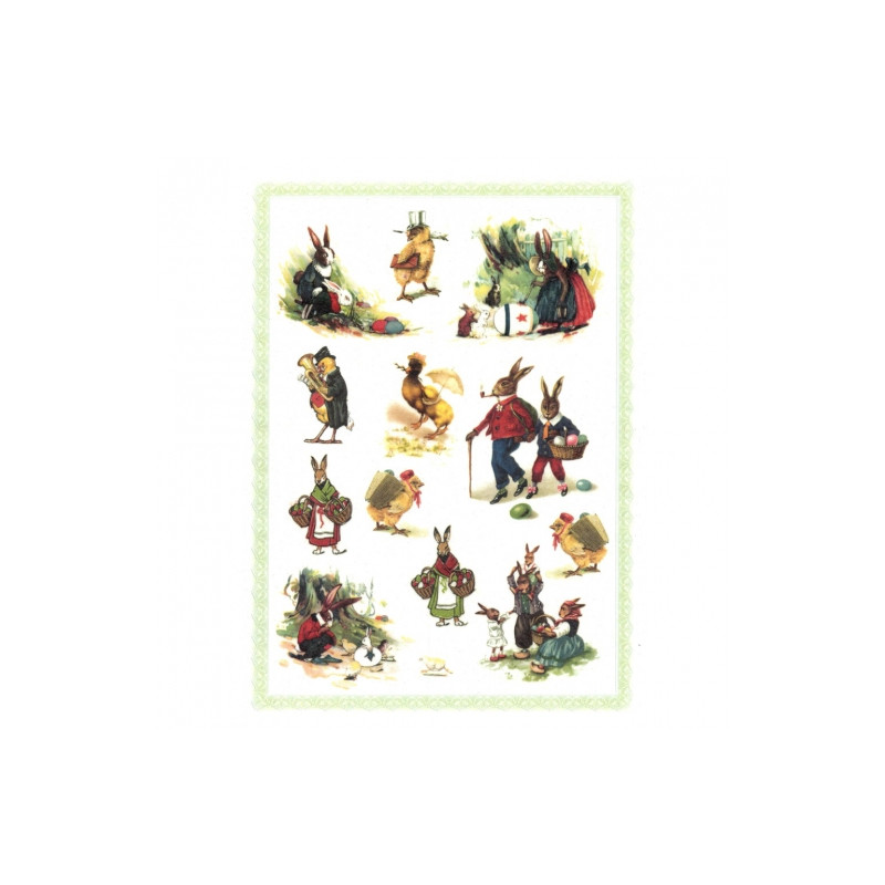 Decoupage Rice Paper A4 ITD R287 easter bunnies chickens