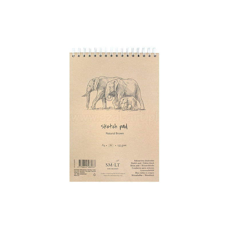 Szkicownik SM-LT sketch pad natural brown 135g 80ark spirala - sklep p