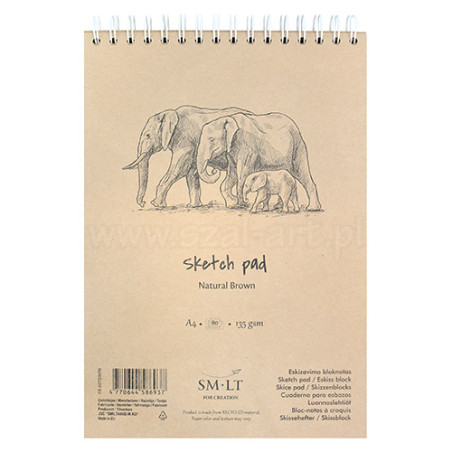 Szkicownik SM-LT sketch pad natural brown 135g 80ark spirala - sklep p