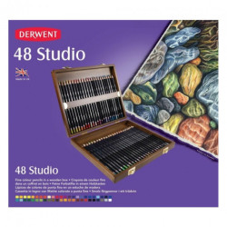 Derwent studio zestaw 48 studyjnych kredek drewniana kaseta - sklep pl