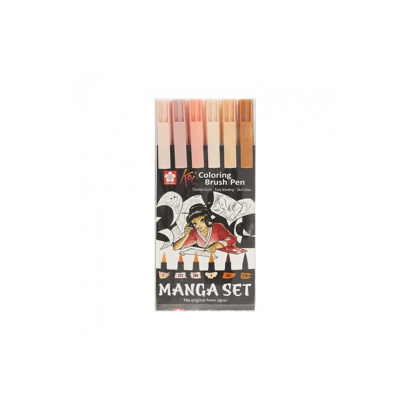 Sakura koi manga set of 6 pens coloring brush