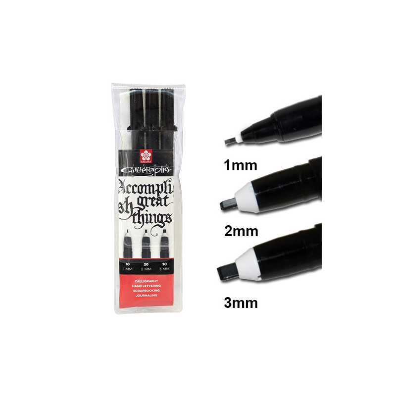 Set of 3 Pigma Calligrapher Sakura pens - szal art - sklep plastyczny