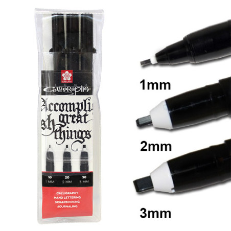 Set of 3 Pigma Calligrapher Sakura pens - szal art - sklep plastyczny