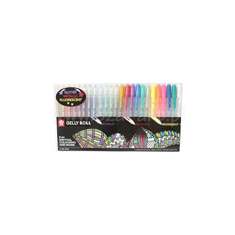 Set of 24 gel pens Gelly Roll Mix - szal art - sklep plastyczny