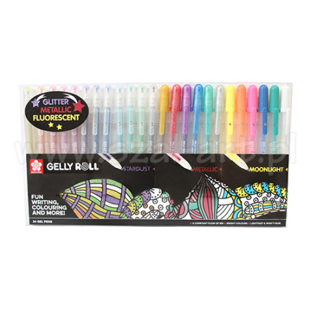 Set of 24 gel pens Gelly Roll Mix - szal art - sklep plastyczny
