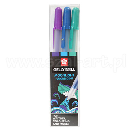 Set of 3 gel pens Gelly Roll Moonlight Ocean - szal art - sklep plasty