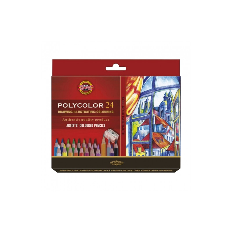 Koh-i-noor polycolor set of 24 artistic cardboard box pencils
