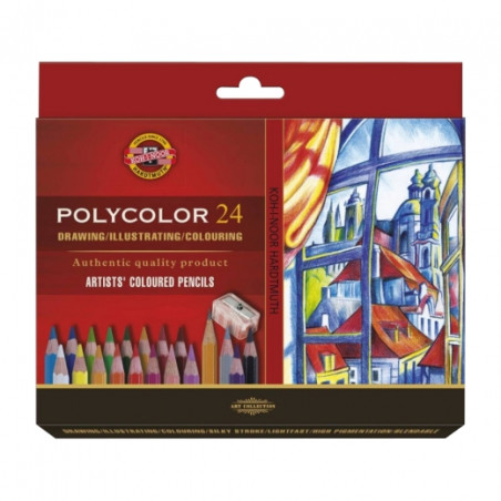 Koh-i-noor polycolor zestaw 24 artystycznych kredek karton opak - skle