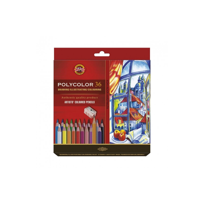 Koh-i-noor polycolor zestaw 36 artystycznych kredek karton opak - skle