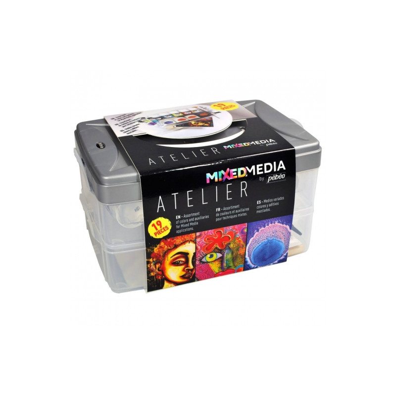 Pebeo mixed media atelier zestaw farb + akcesoria - sklep plastyczny -