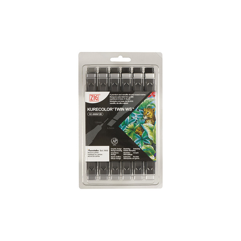 Kurecolor Twin WS Cool Gray set of 12 markers- szal art - sklep plasty