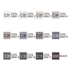 Kurecolor Twin WS Cool Gray set of 12 markers- szal art - sklep plasty