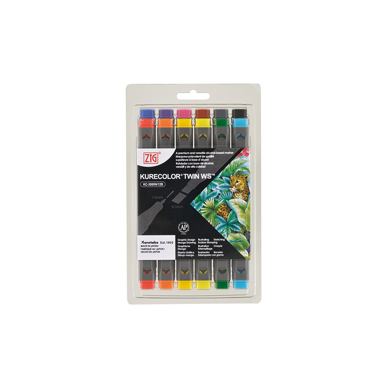 Kurecolor Twin WS Basic set of 12 markers - szal art - sklep plastyczn
