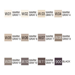 ZIG Kurecolor Twin warm gray colors box set of 12 - szal art - sklep p
