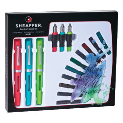Sheaffer calligraphy set - 3 interchangeable nibs and colored cartridg