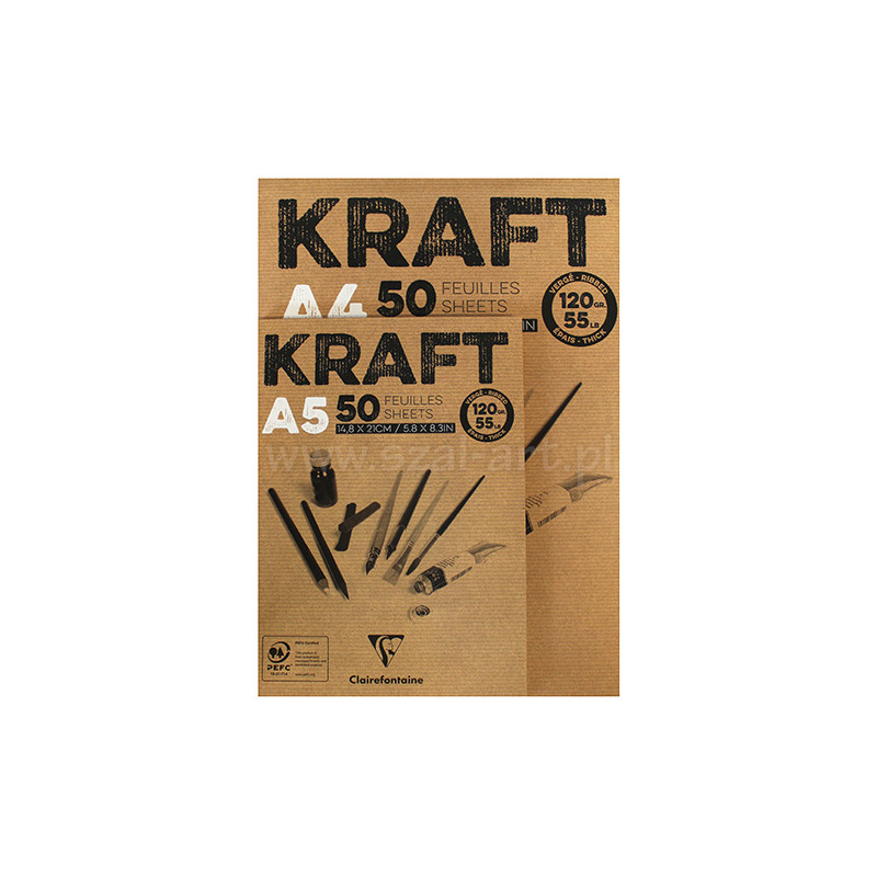 Blok Clairefontaine kraft 120g 50ark - sklep plastyczny - szał dla pla