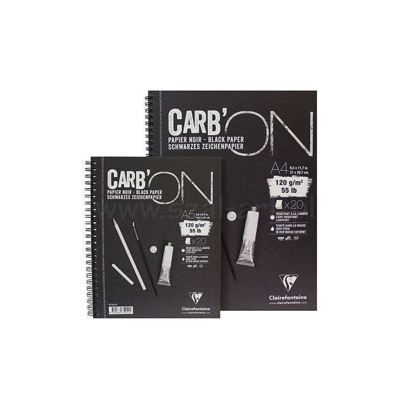 Blok Clairefontaine carbon 120g 20ark - sklep plastyczny - szał dla pl