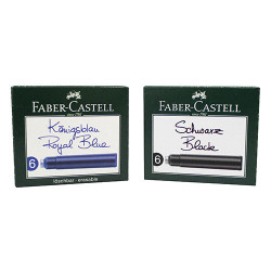 Faber-Castell naboje atramentowe krótkie 6 sztuk - sklep plastyczny -