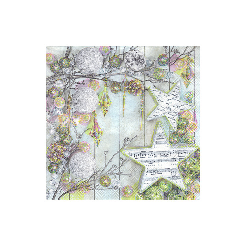 Napkin for decoupage Maki 5-016201 Christmas stars