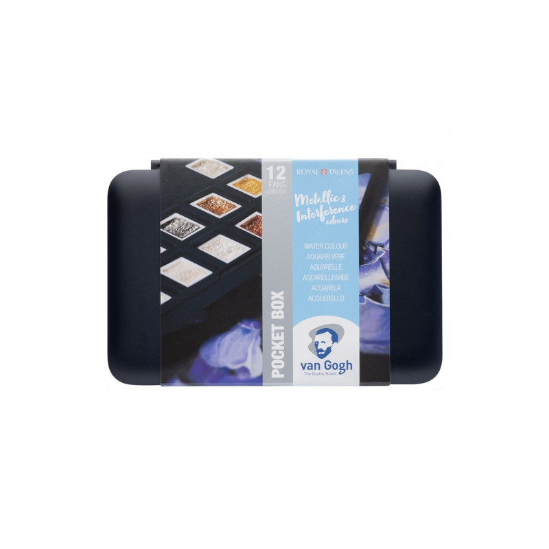 Talens van gogh metallic&interference zestaw 12 akwareli w kostce - sk