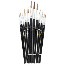Phoenix set of 12 natural round brushes