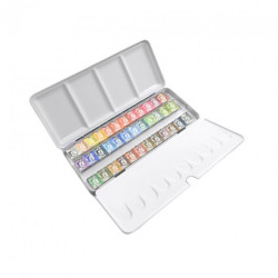Renesans watercolors honey semi-pans 36 pieces metal case