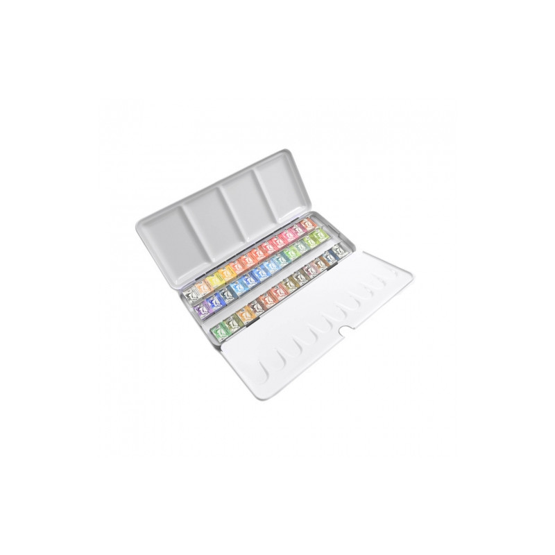 Renesans watercolors honey semi-pans 36 pieces metal case
