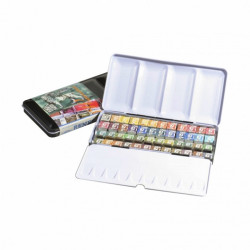 Renesans honey watercolors semi-cubes 48 pieces metal cassette