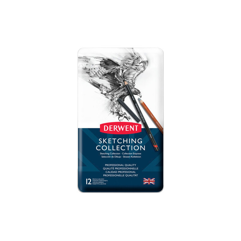 Derwent sketching collection set of 12 pieces