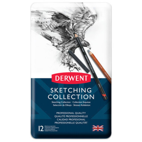Derwent sketching collection set of 12 pieces