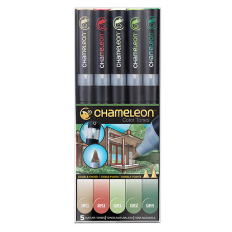 Chameleon nature tones set of 5 markers - szał art - sklep plastyczny