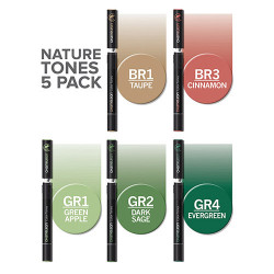 Chameleon nature tones set of 5 markers - szał art - sklep plastyczny