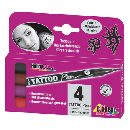 Kreul zestaw 4 pisaków do tatuażu - sklep plastyczny - szał dla plasty