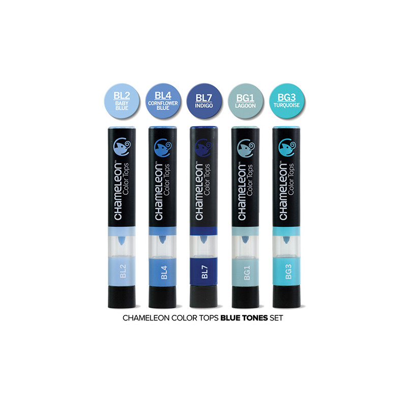 Chameleon color tops blue tones zestaw 5 sztuk - sklep plastyczny - sz