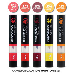 Chameleon color tops warm tones set of 5 pieces - szał art - sklep pla