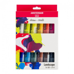 Talens amsterdam zestaw farb akrylowych 12x20ml landscape - sklep plas