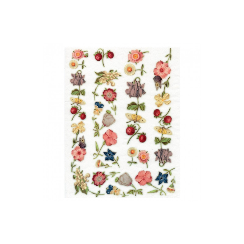 Decoupage paper wild strawberry flowers A4 ITD 0001